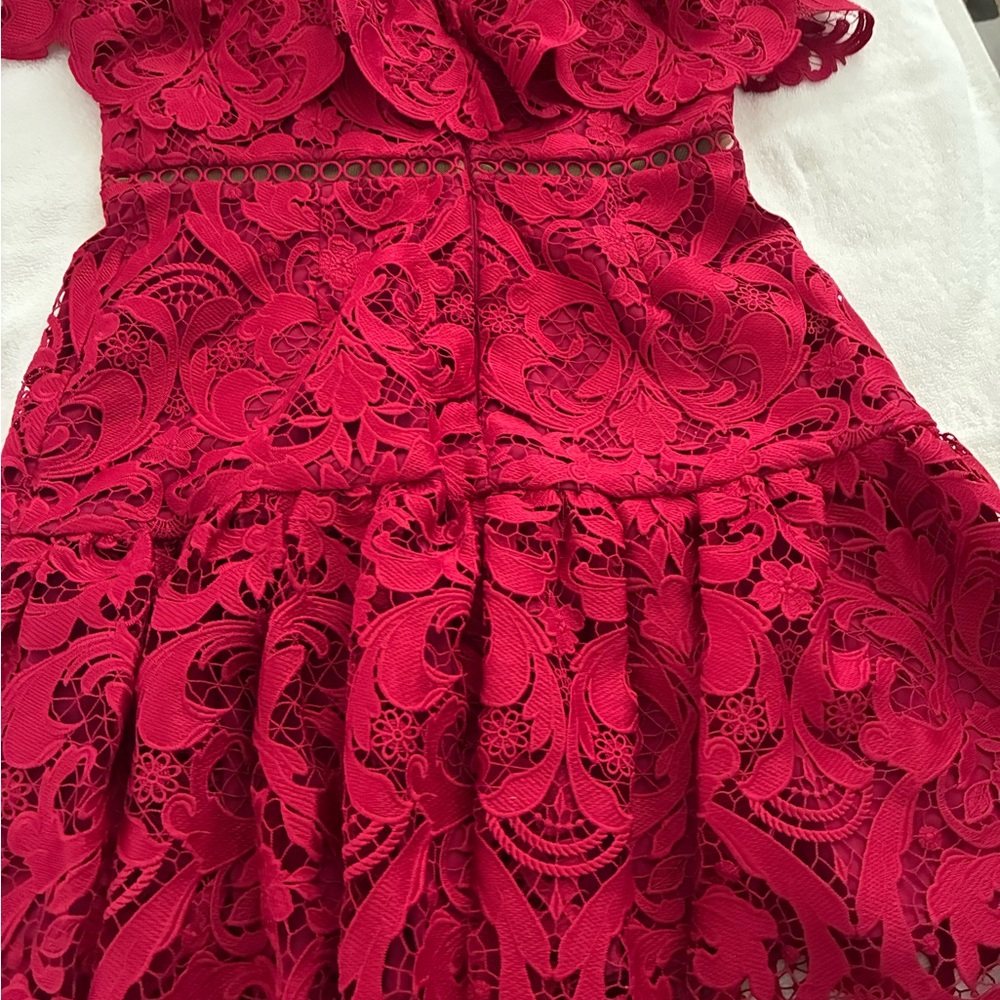 Elegant Red Lace Kids Dress